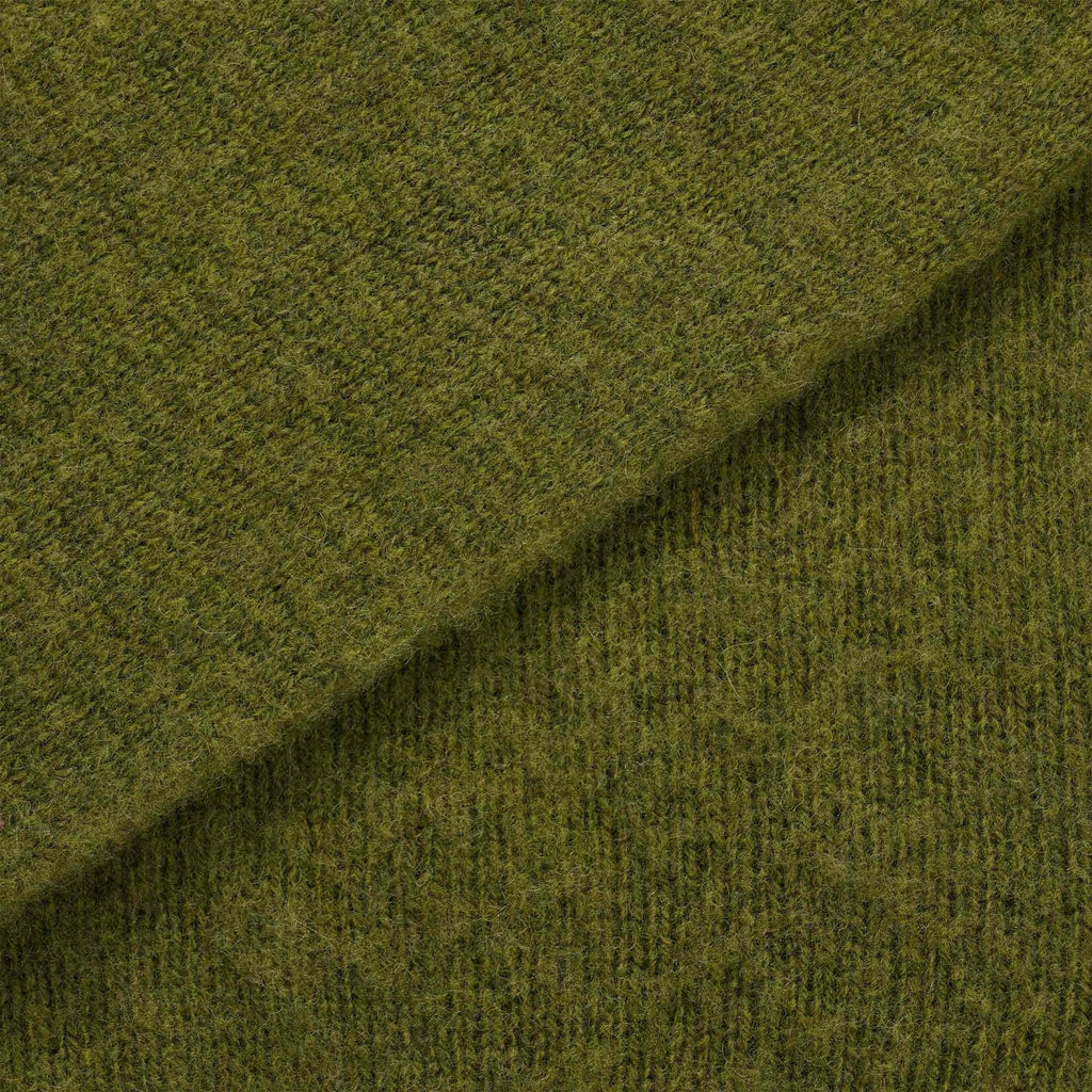 YMC Suedehead Crewneck Jumper - Olive