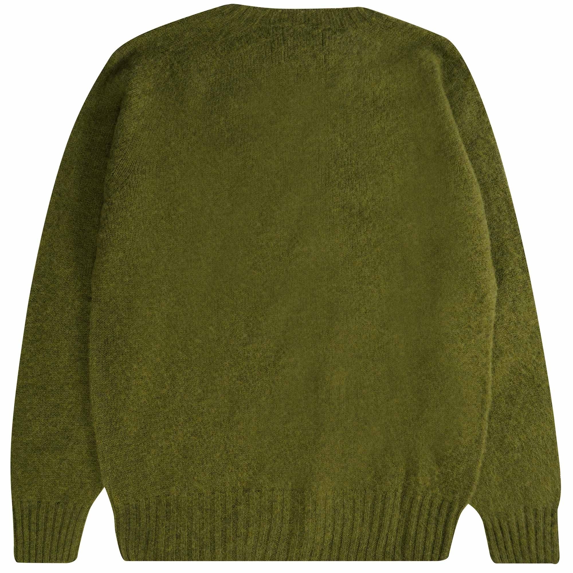 YMC Suedehead Crewneck Jumper - Olive