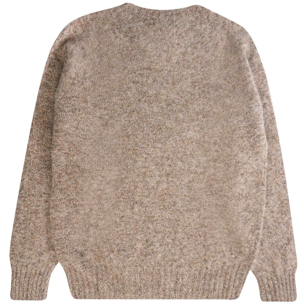 YMC Suedehead Crewneck Jumper - Light Brown Marl