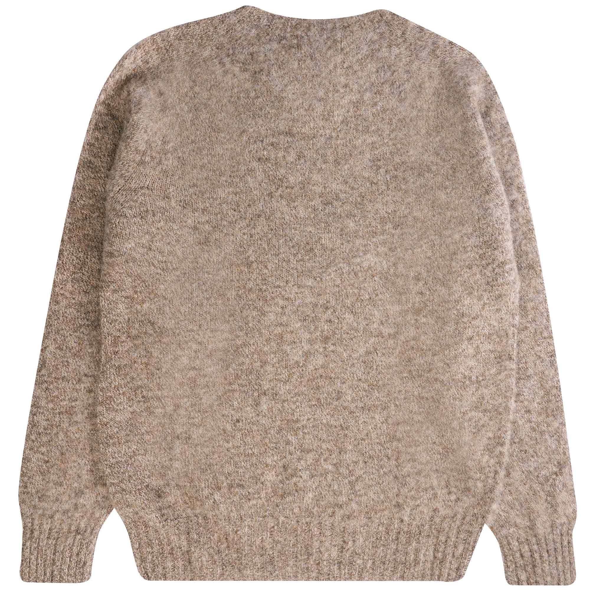 YMC Suedehead Crewneck Jumper - Light Brown Marl