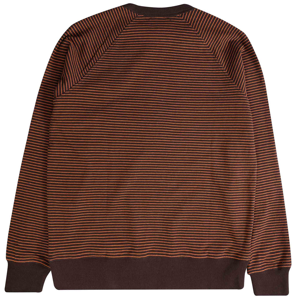 YMC Shrank Loopback Mini Stripe Sweatshirt - Brown/Orange