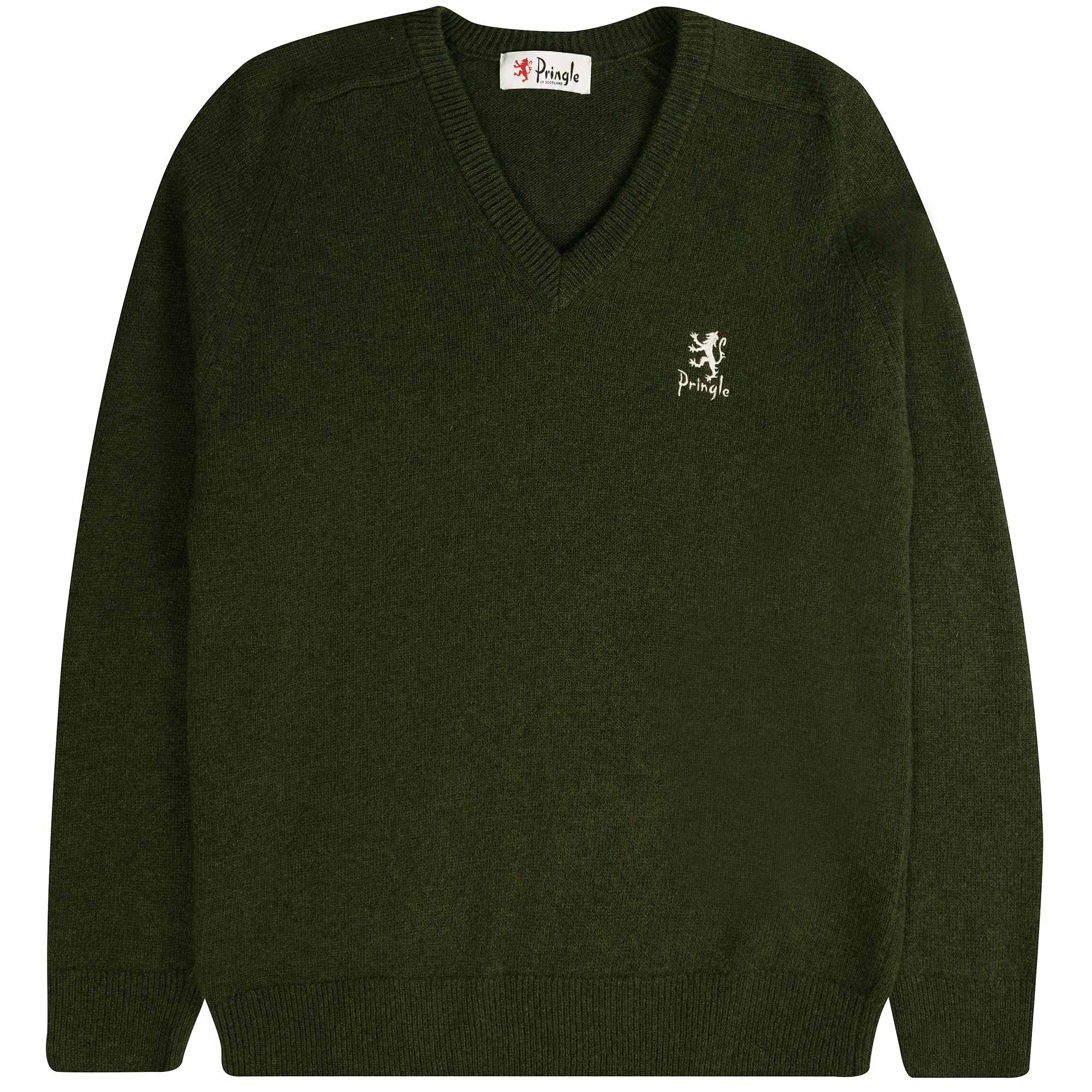 Pringle of Scotland V Neck Archive Lambswool Blend Jumper - Pine Tree