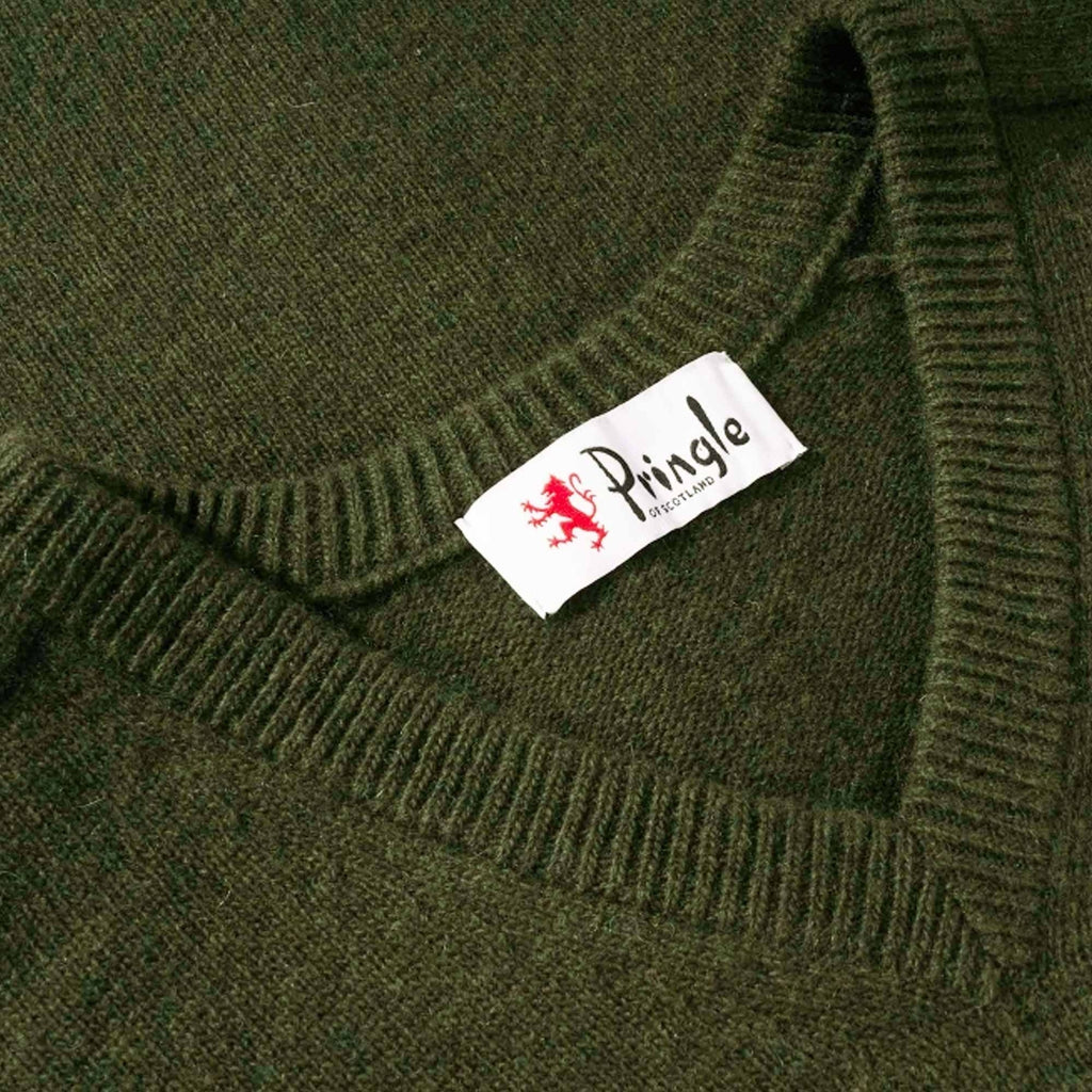 Pringle of Scotland V Neck Archive Lambswool Blend Jumper - Pine Tree