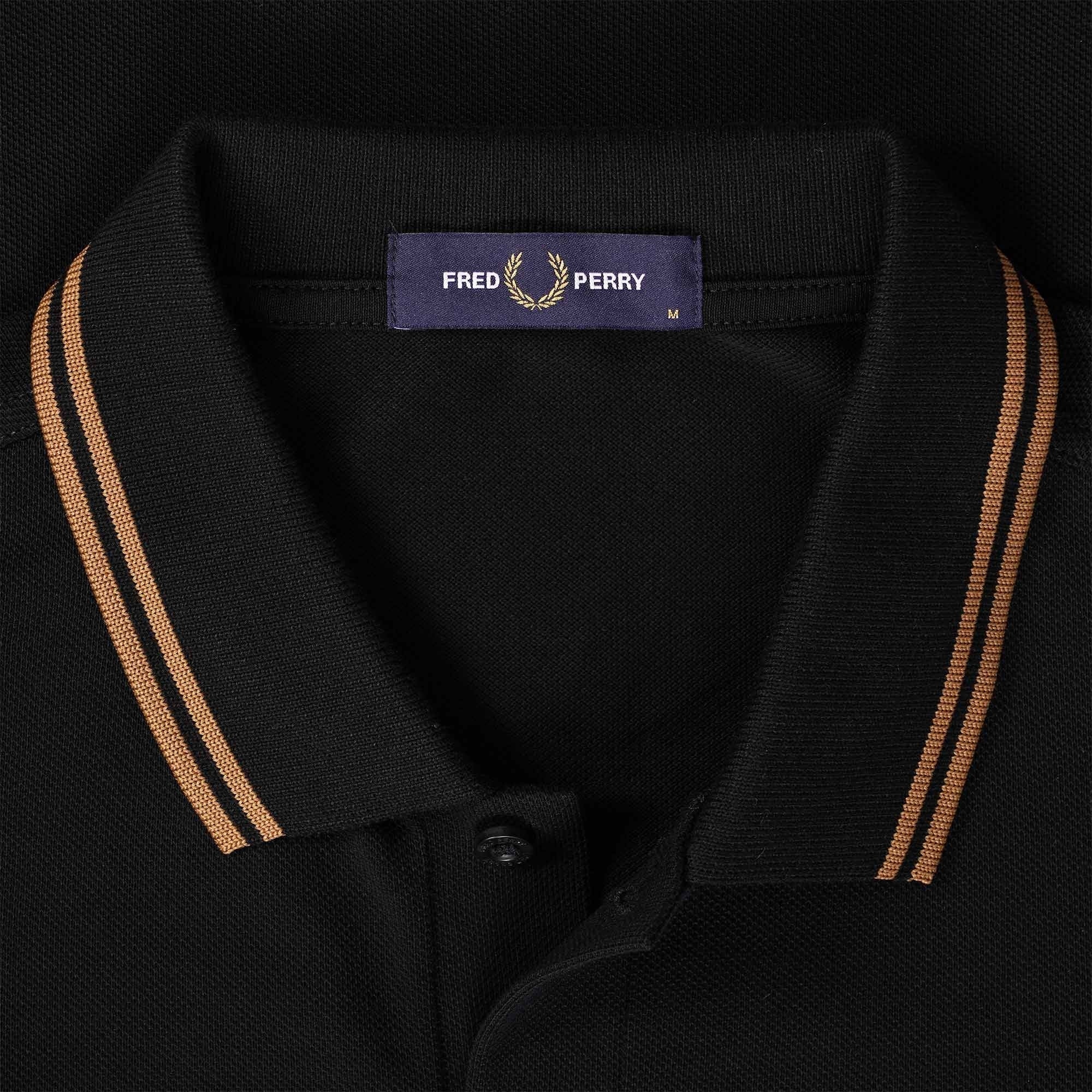 Fred Perry M3600 Twin Tipped Polo Shirt - Black/Shade