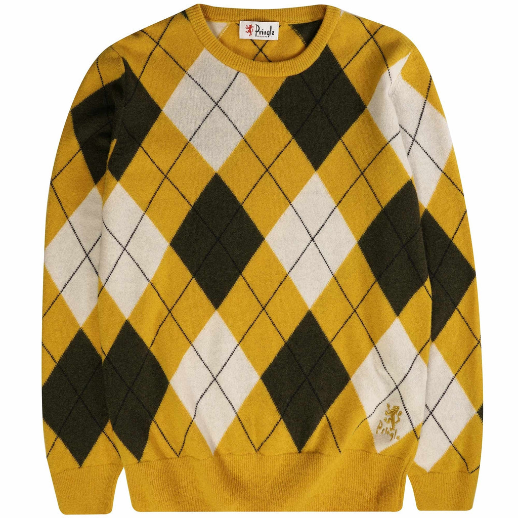 Pringle of Scotland Long Sleeve Argyle Jumper - Mustard