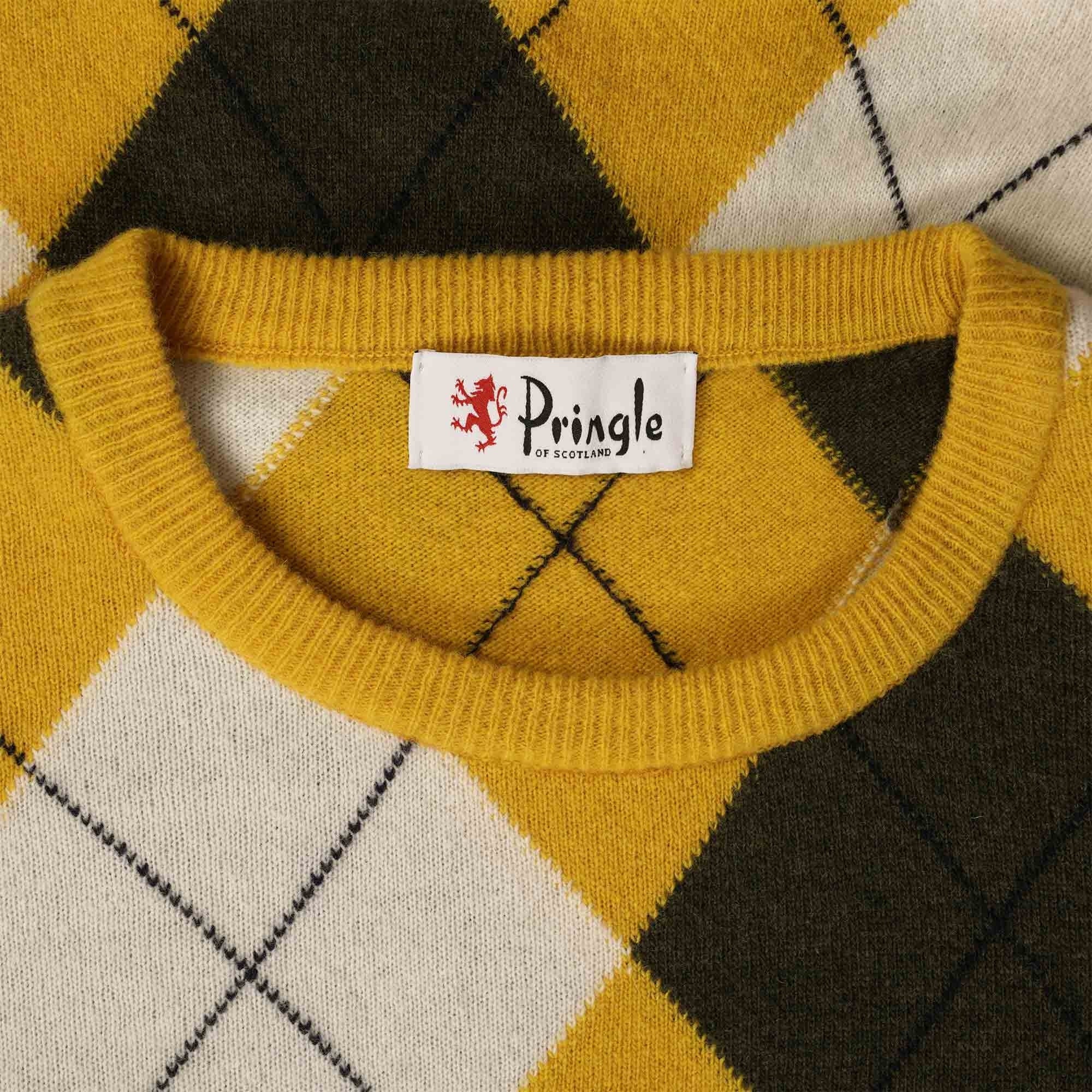 Pringle of Scotland Long Sleeve Argyle Jumper - Mustard