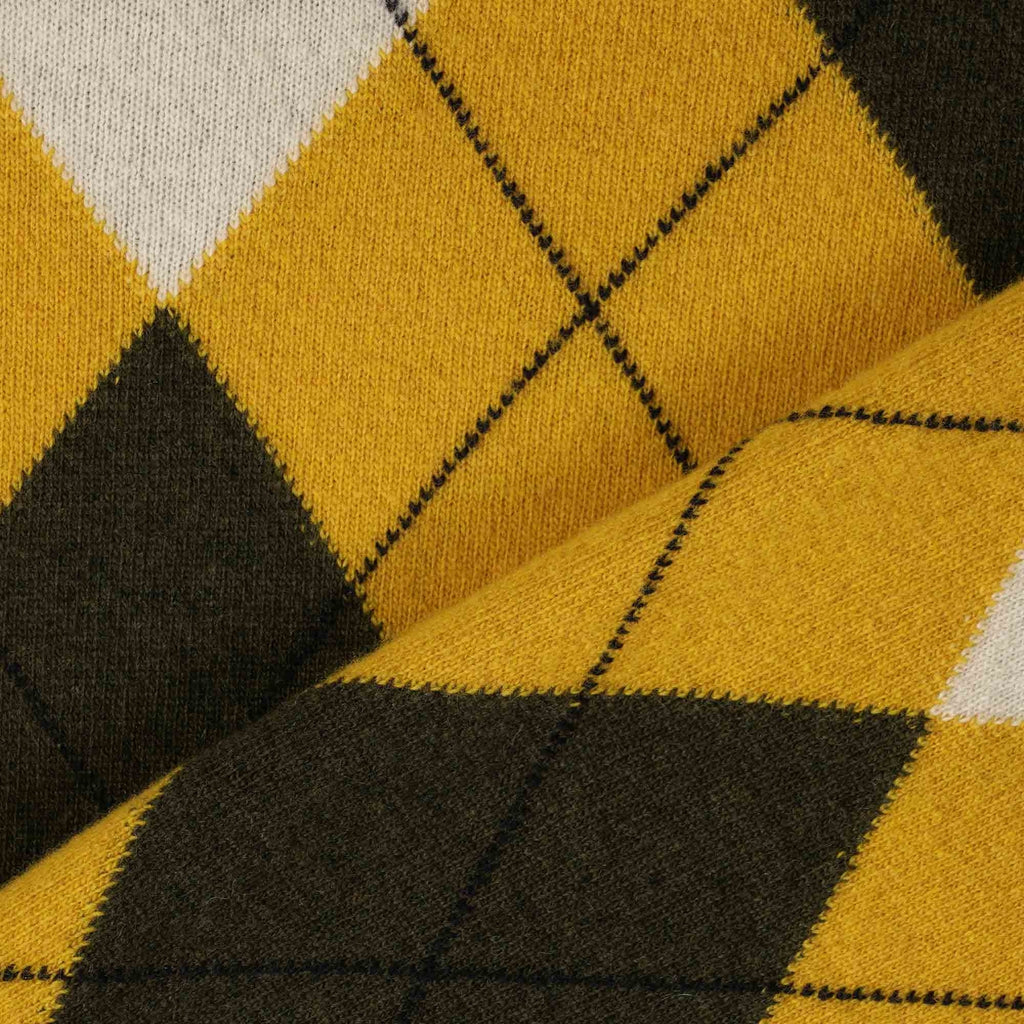 Pringle of Scotland Long Sleeve Argyle Jumper - Mustard