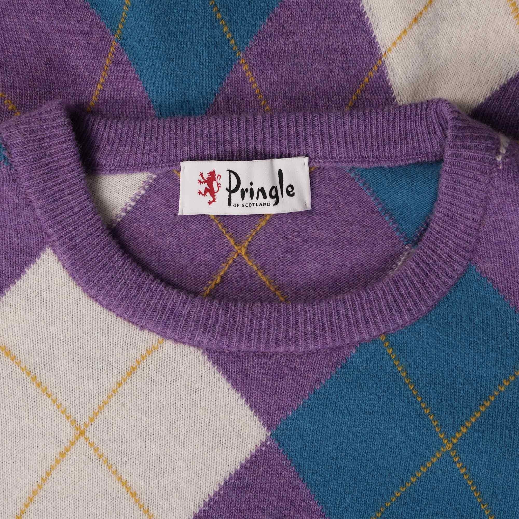 Pringle of Scotland Long Sleeve Argyle Jumper - Purple