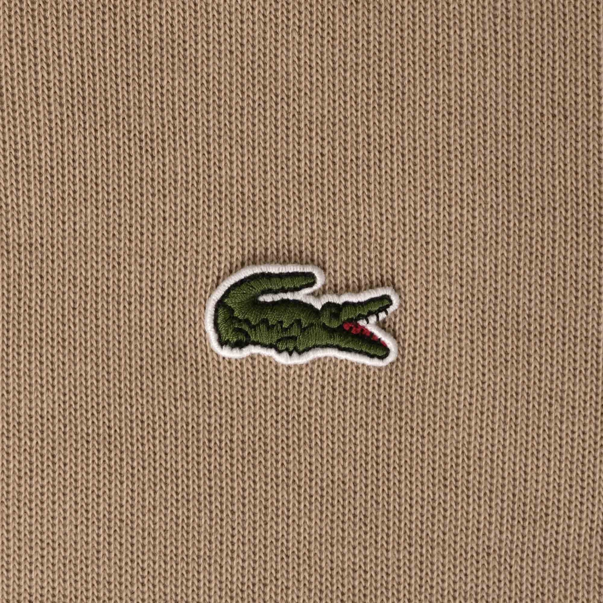 Lacoste Zippered Stand Up Collar Sweatshirt - Beige