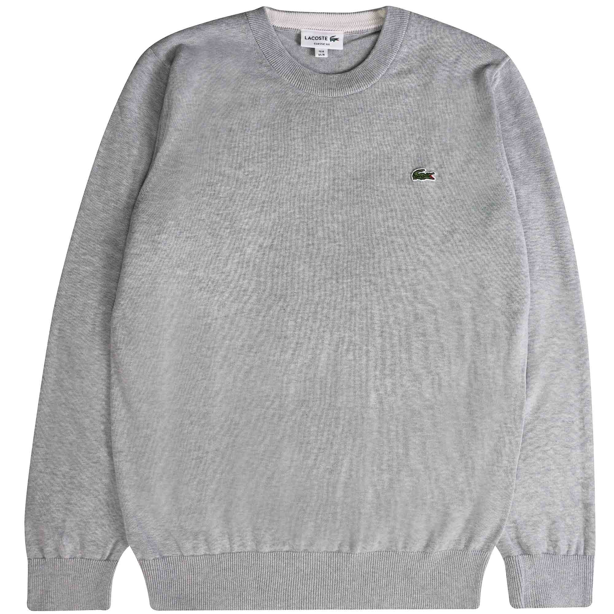 Lacoste Organic Cotton Crew Neck Sweater - Grey
