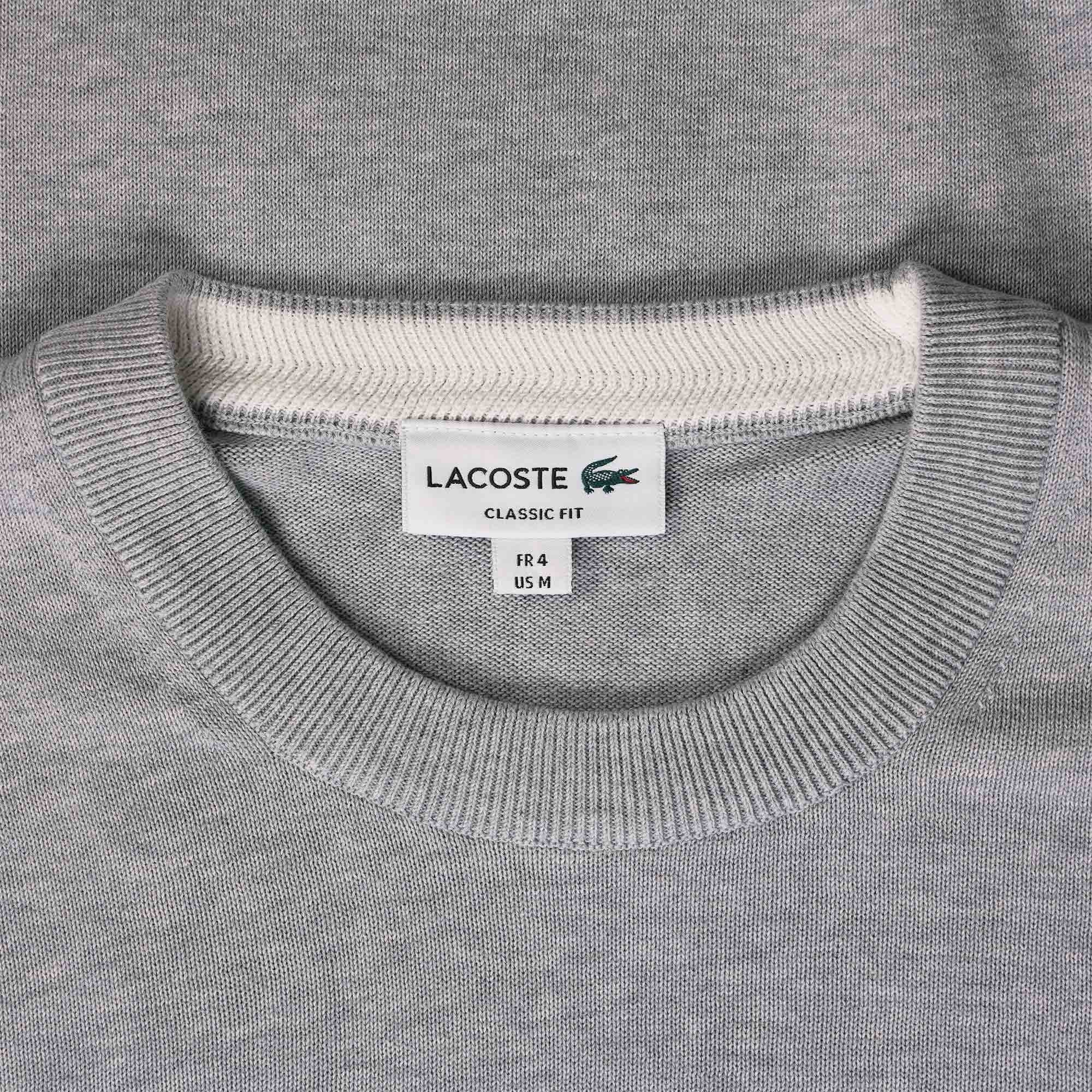Lacoste Organic Cotton Crew Neck Sweater - Grey