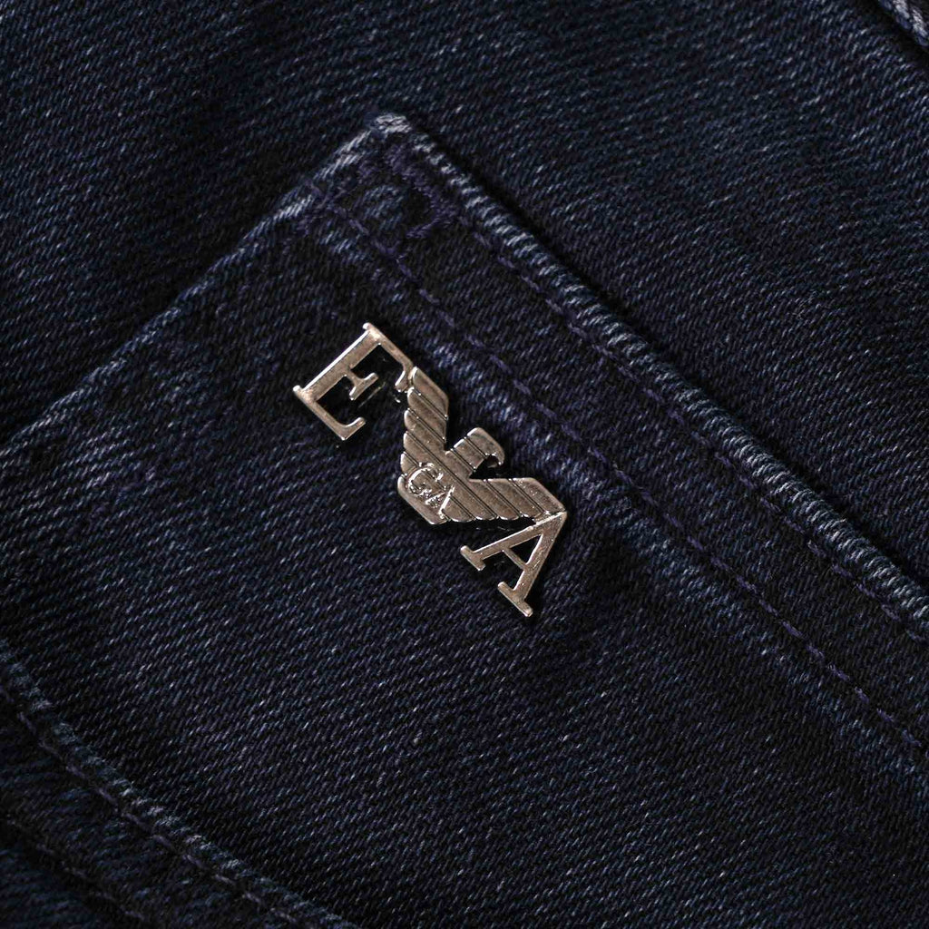 Emporio Armani J45 Regular-Fit Comfort Twill Denim Jeans - Denim Blue
