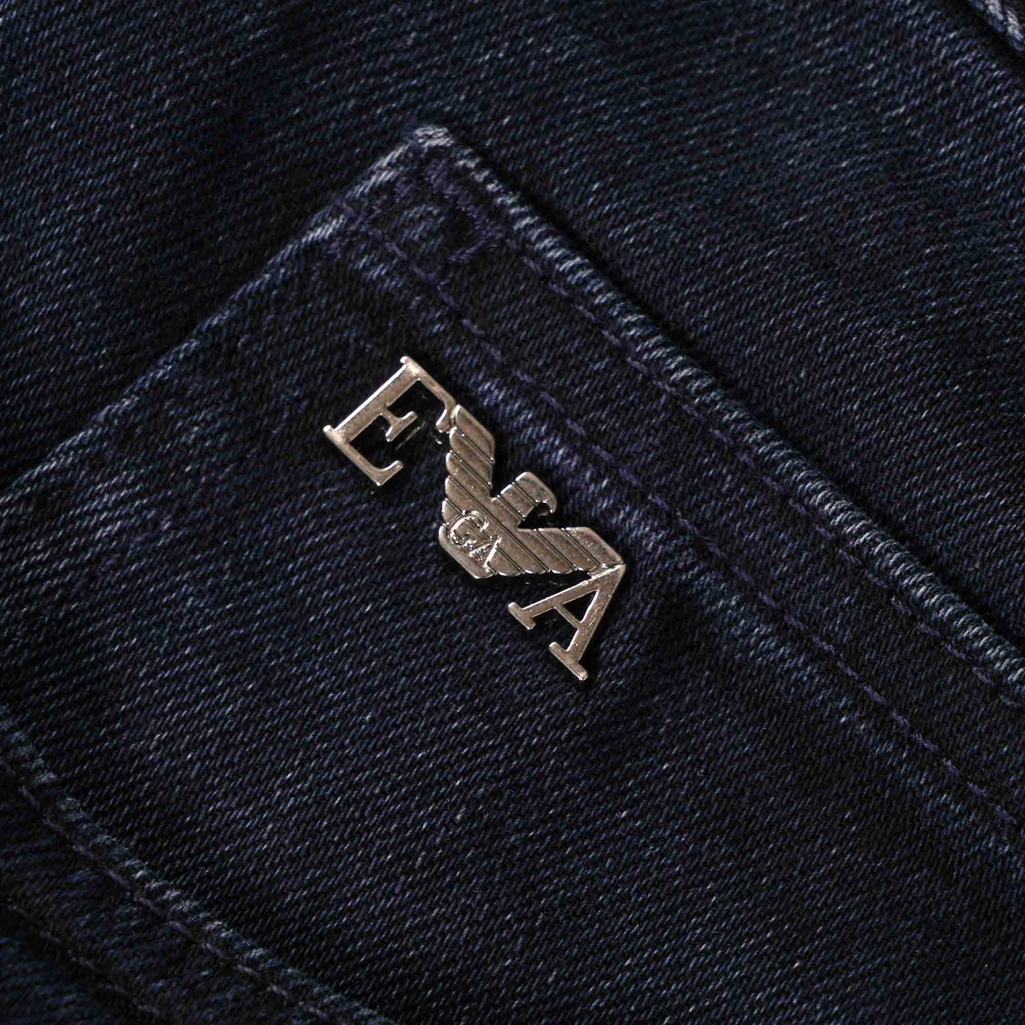 Emporio Armani J45 Regular-Fit Comfort Twill Denim Jeans - Denim Blue