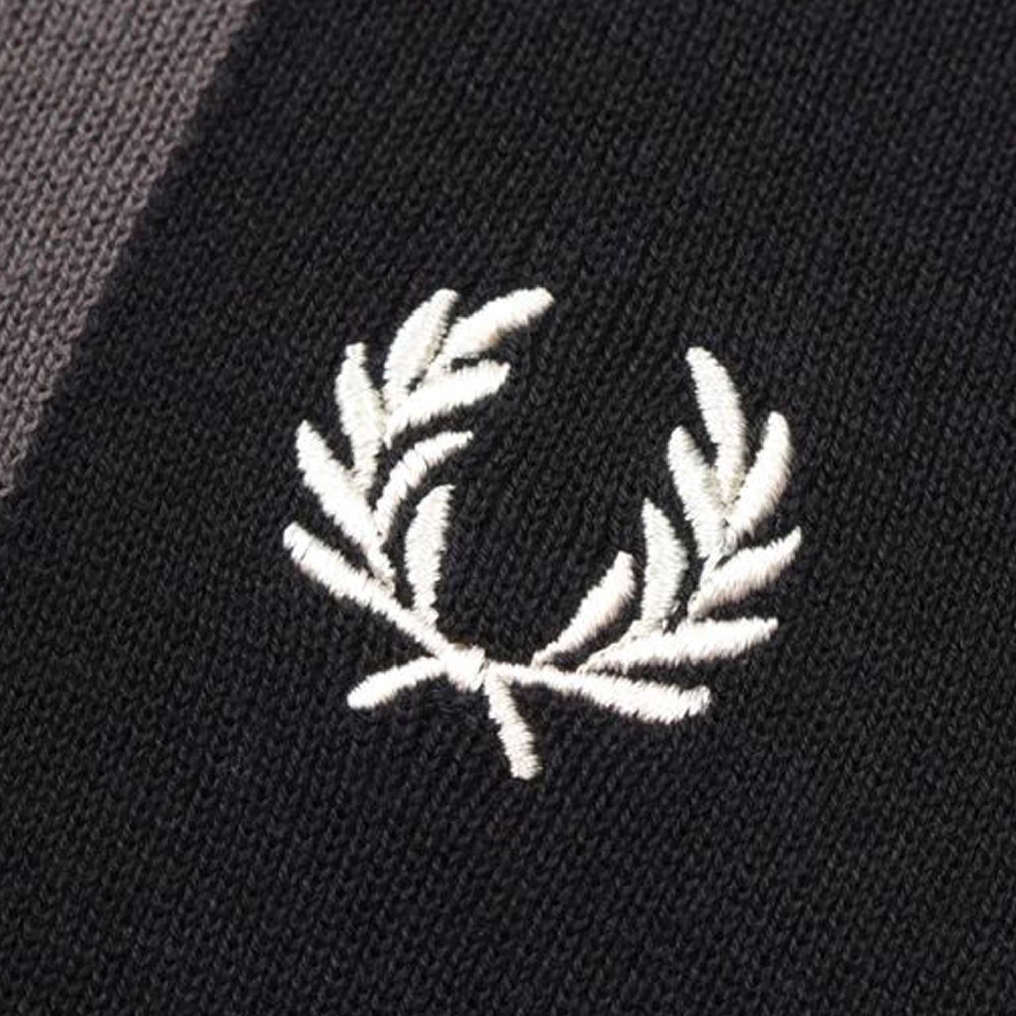 Fred Perry Striped Knitted T-Shirt - Black