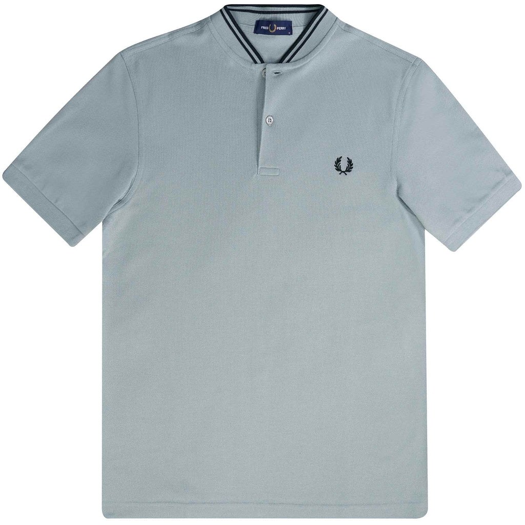 Fred Perry M4 Bomber Collar Polo Shirt - Silver Blue