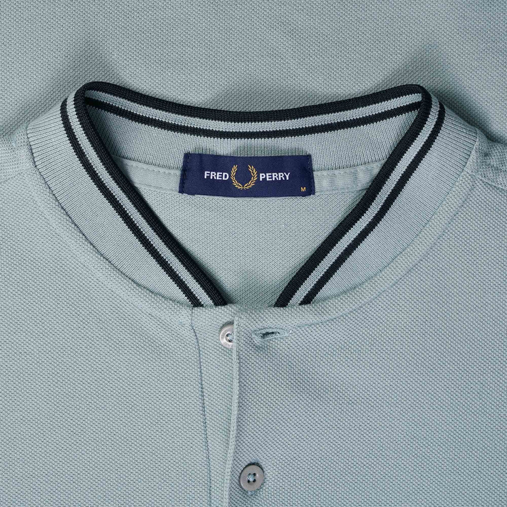 Fred Perry M4 Bomber Collar Polo Shirt - Silver Blue