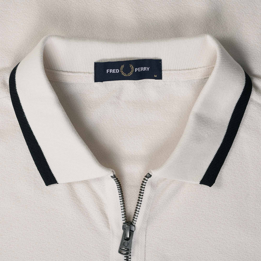 Fred Perry M4 Half Zip Polo Shirt - Ecru