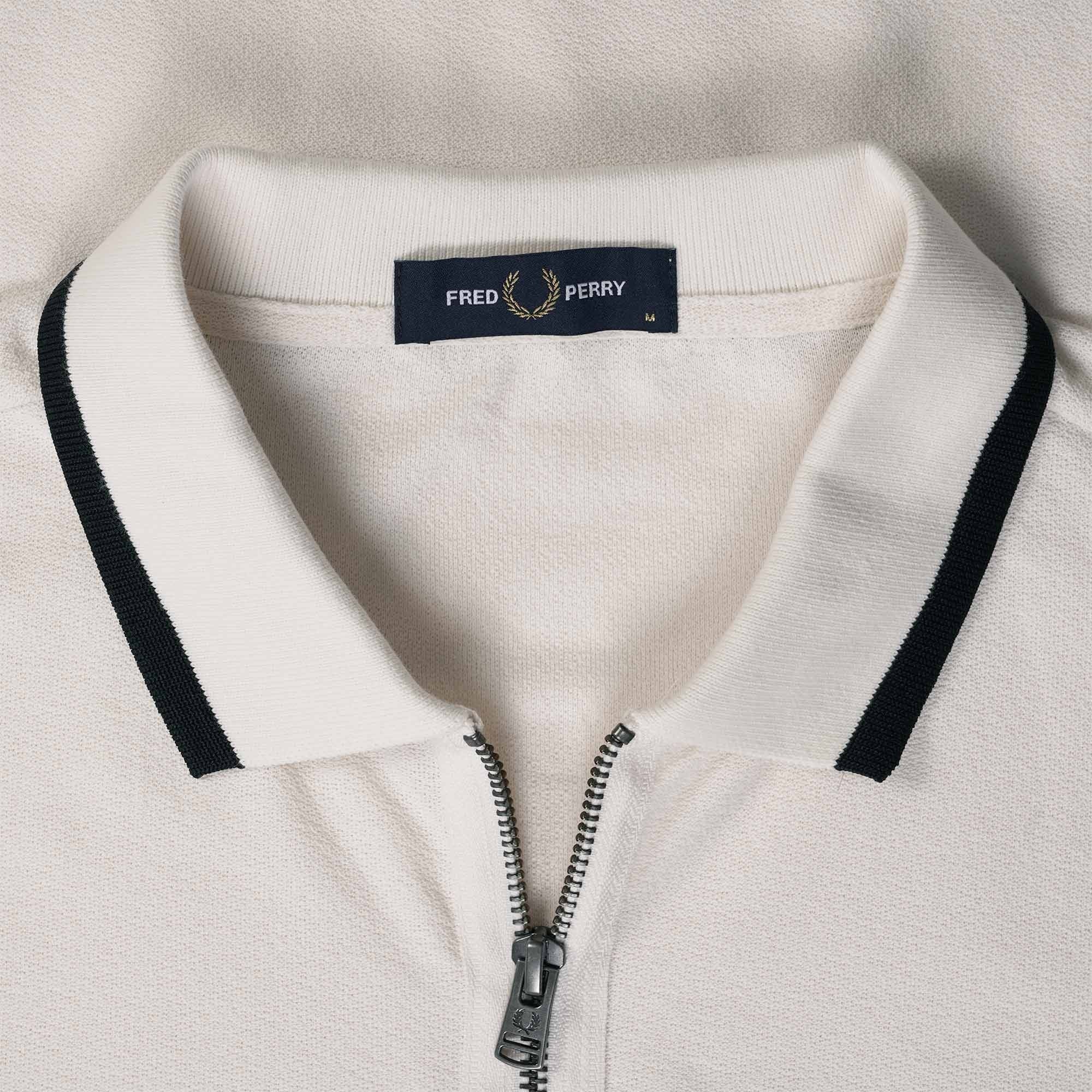 Fred Perry M4 Half Zip Polo Shirt - Ecru