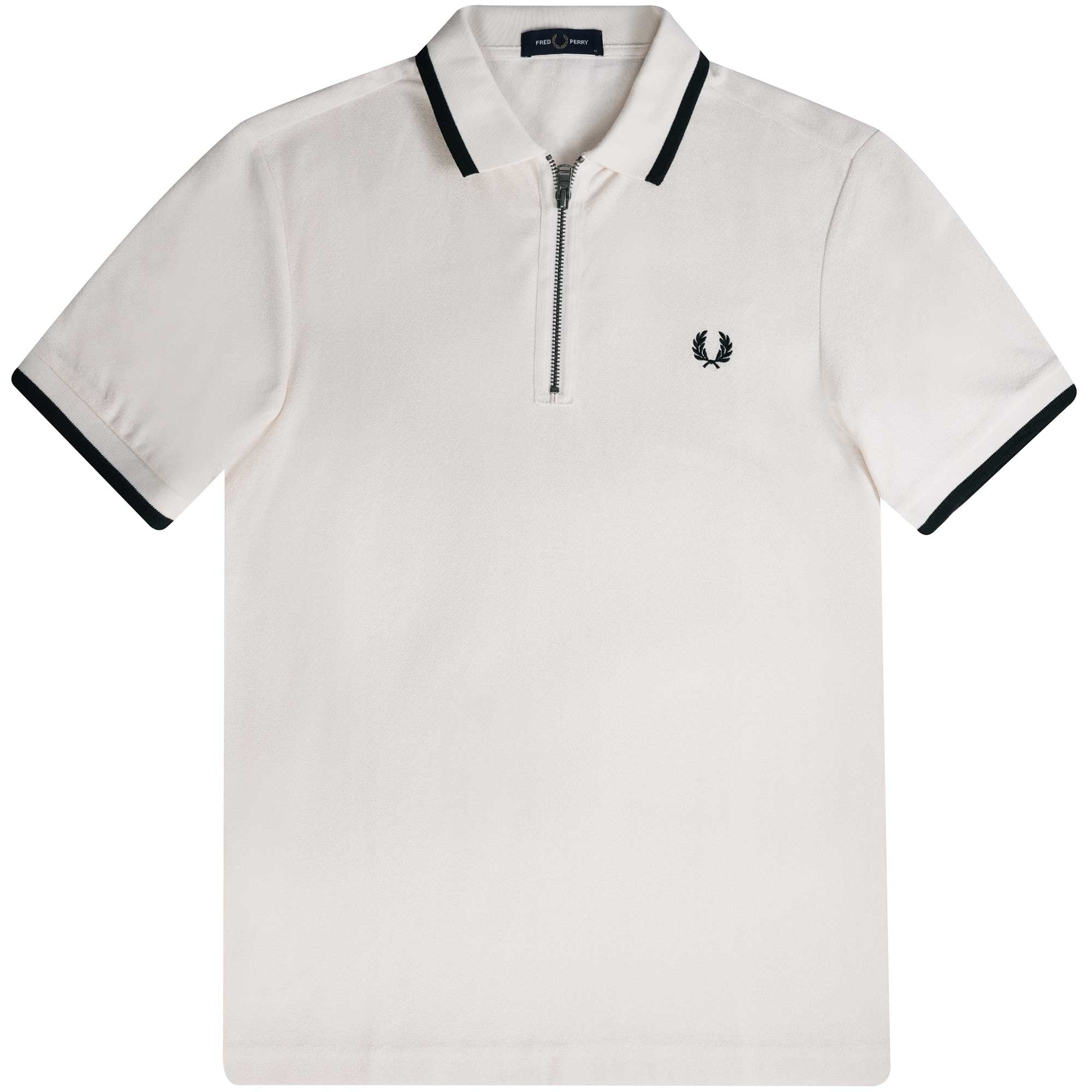 Fred Perry M4 Half Zip Polo Shirt - Ecru