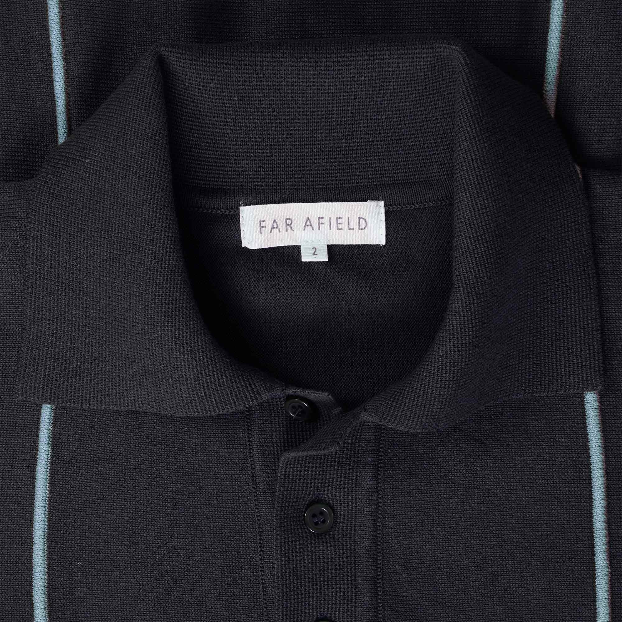 Far Afield Alfaro Long Sleeve Polo - Stargazer