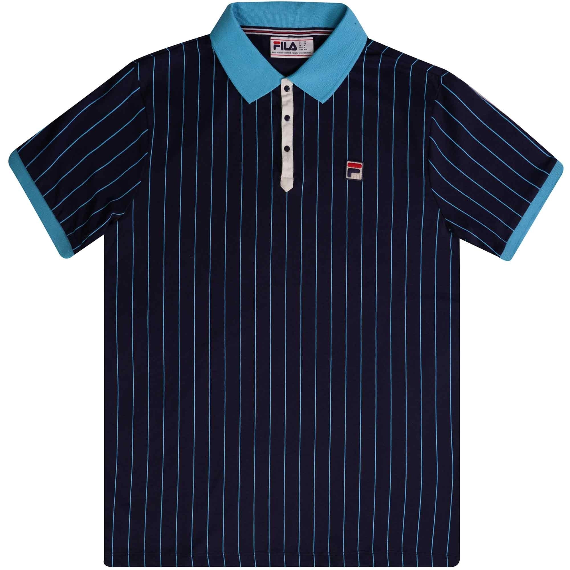 Fila Vintage BB1 Striped Polo Shirt - Navy