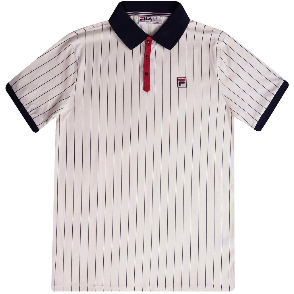 Fila Vintage BB1 Striped Polo Shirt - Egret