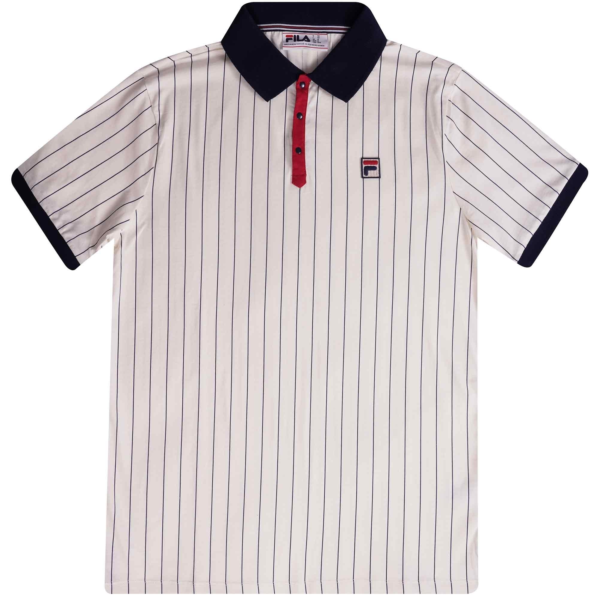 Fila Vintage BB1 Striped Polo Shirt - Egret