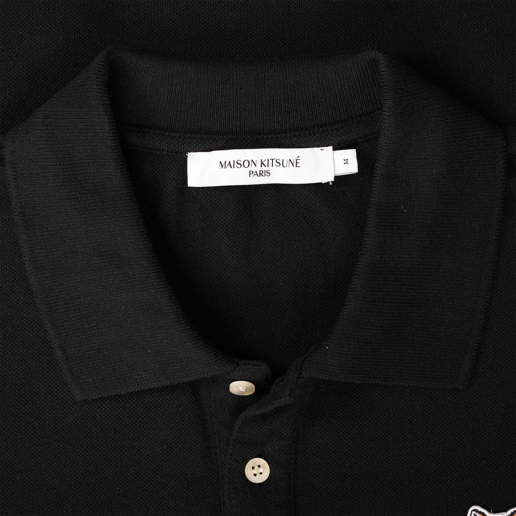 Maison Kitsune Fox Head Patch Polo Shirt - Black