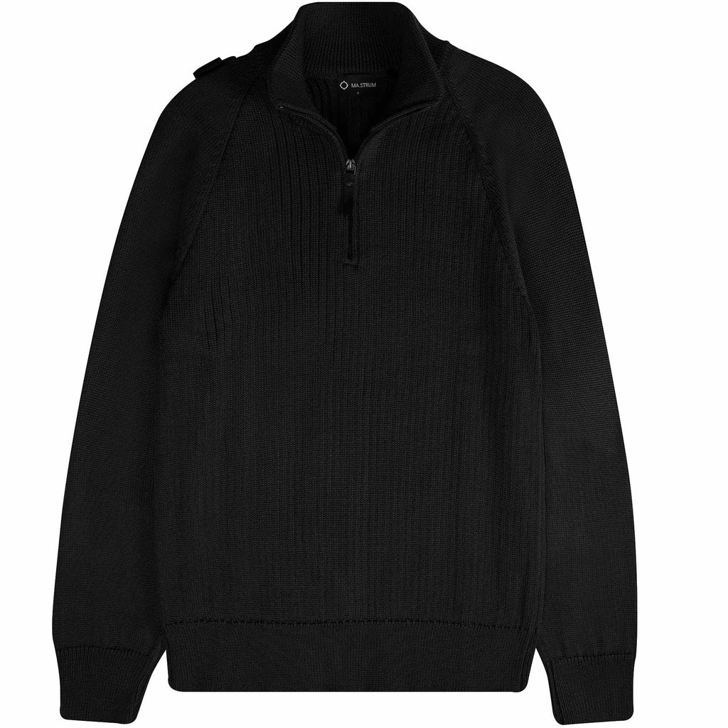 Ma Strum Quarter Zip Knit - Jet Black