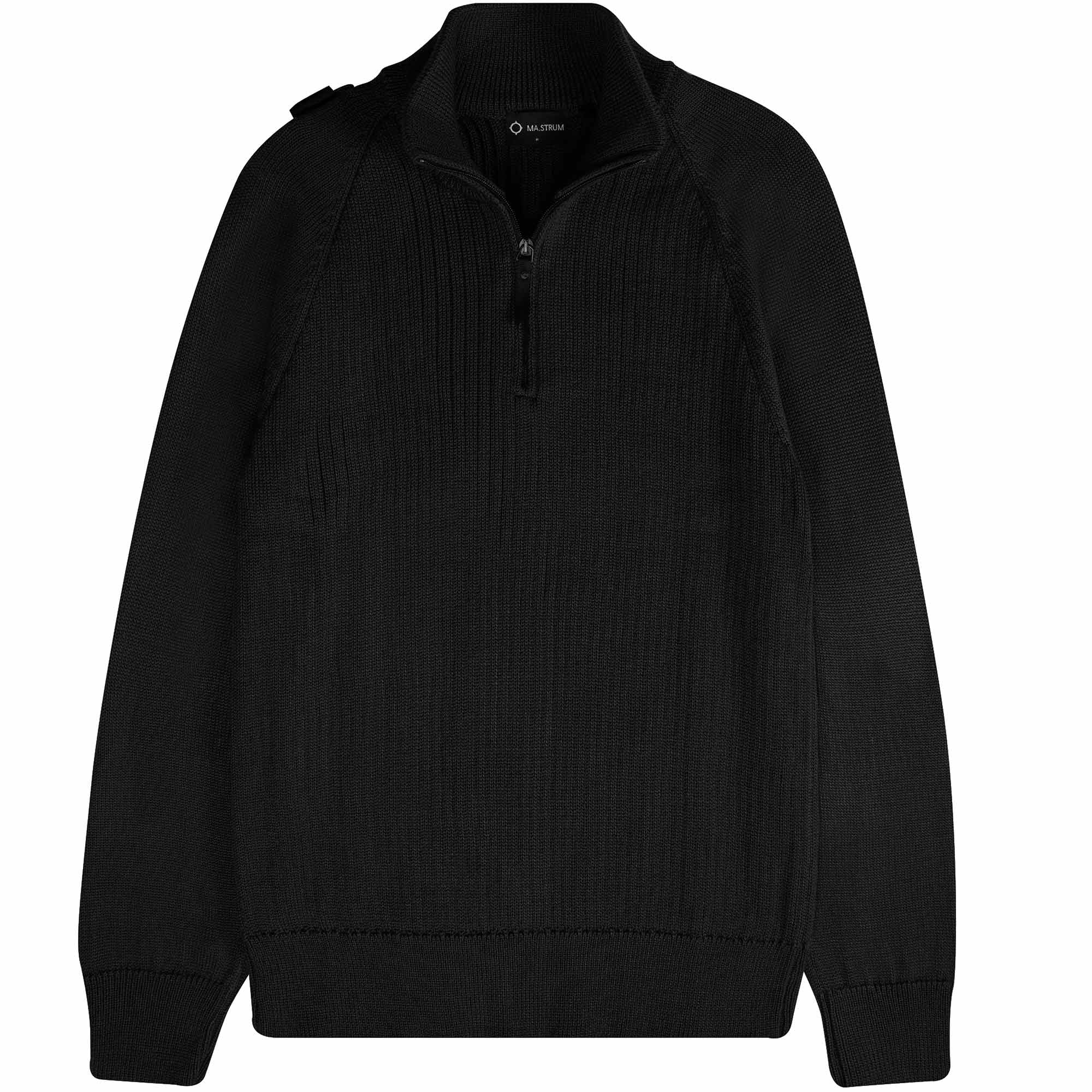 Ma Strum Quarter Zip Knit - Jet Black