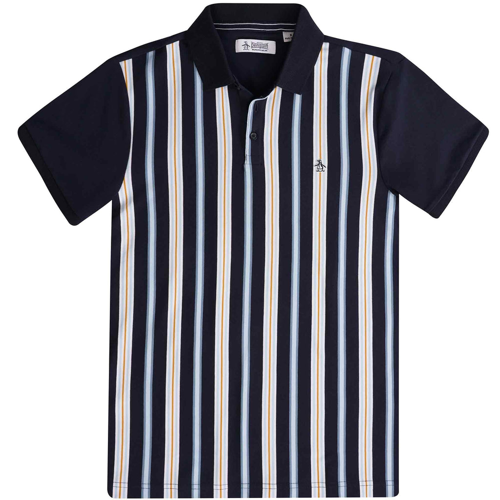 Original Penguin Striped Polo Shirt - Cerulean