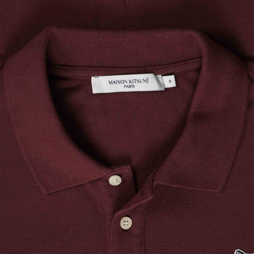 Maison Kitsune Fox Head Patch Polo Shirt - Wine