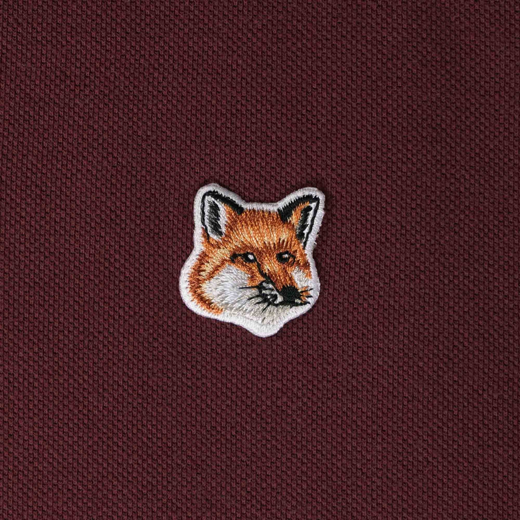 Maison Kitsune Fox Head Patch Polo Shirt - Wine