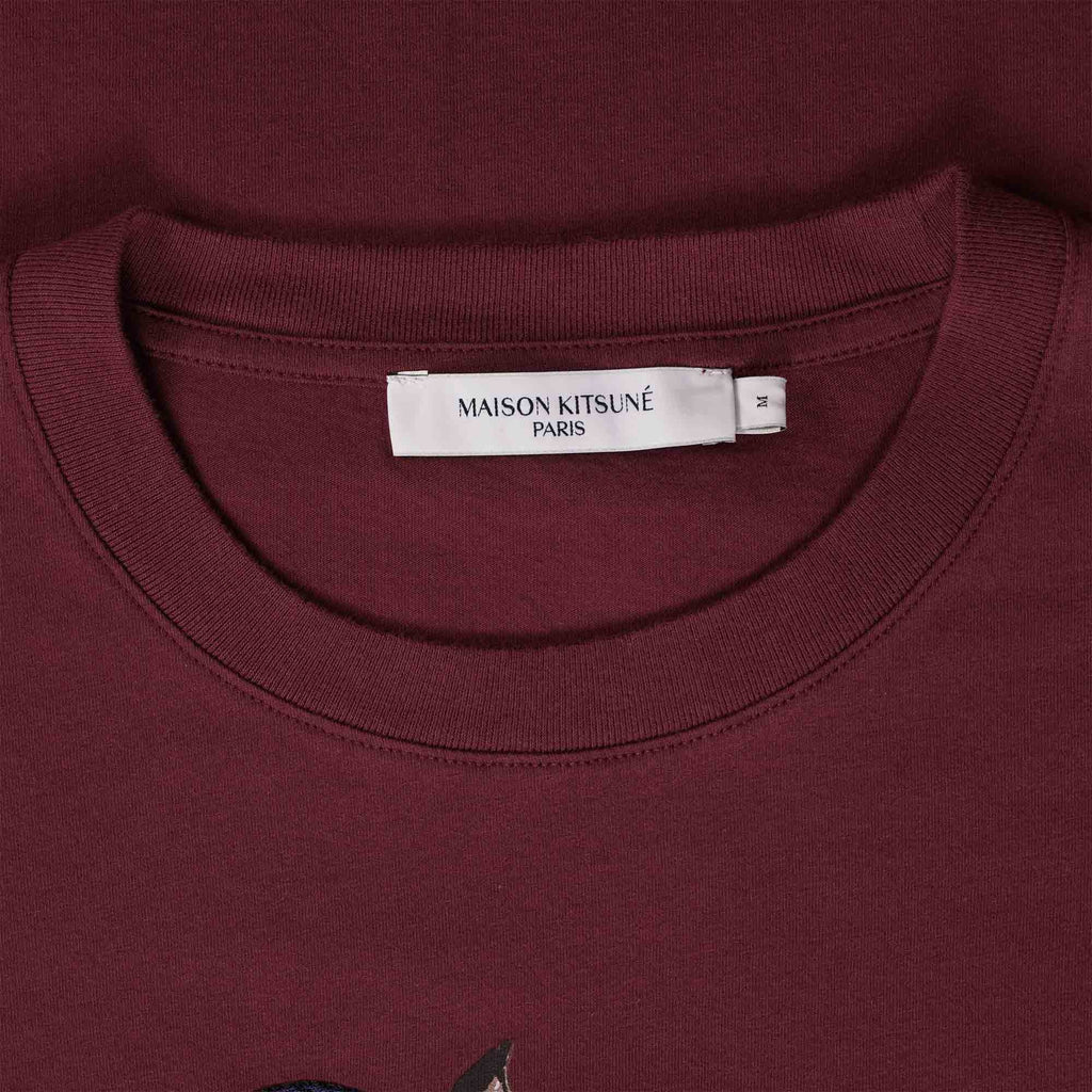 Maison Kitsune Dressed Fox Print Easy T-shirt - Wine