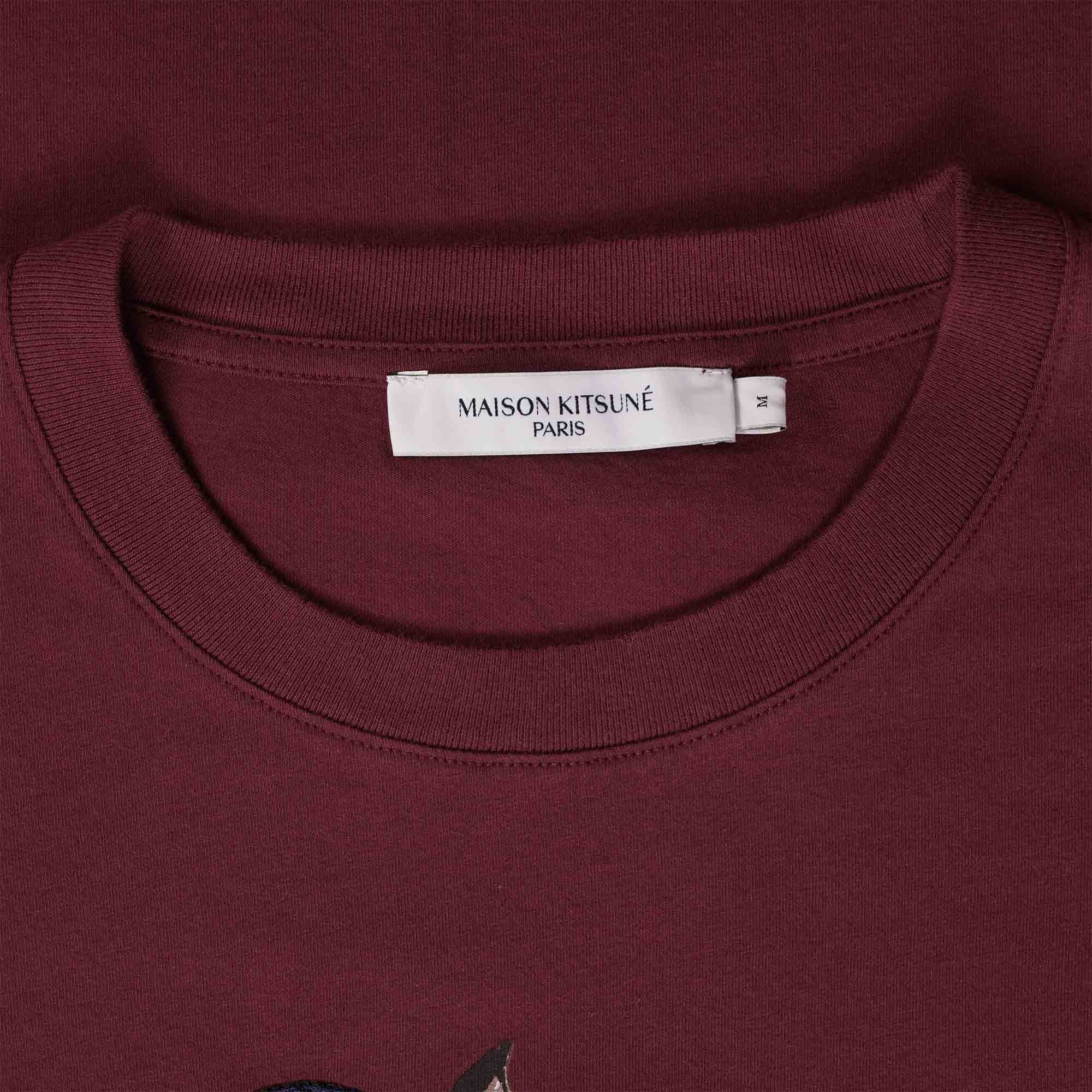 Maison Kitsune Dressed Fox Print Easy T-shirt - Wine
