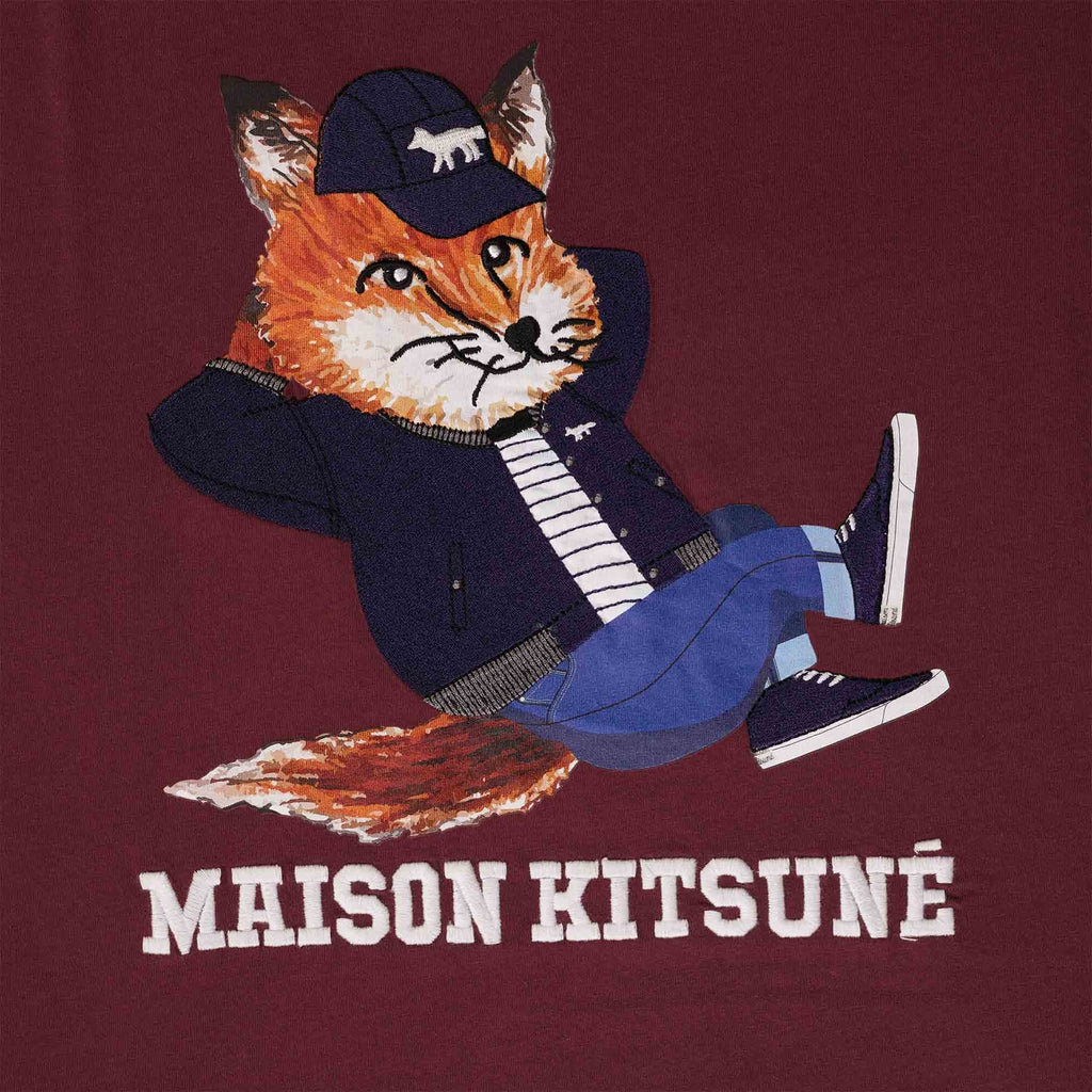 Maison Kitsune Dressed Fox Print Easy T-shirt - Wine