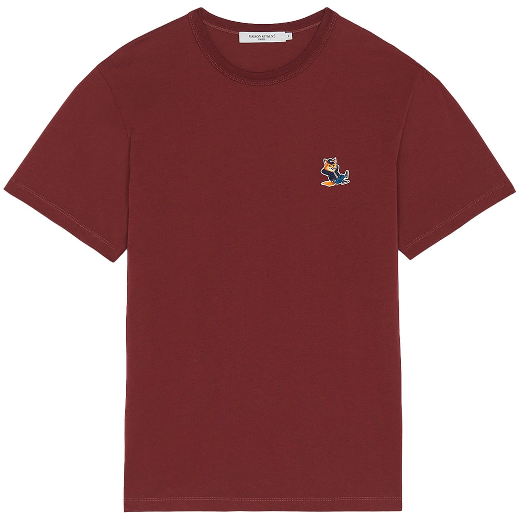 Maison Kitsune Chillax Fox Patch Classic T-Shirt - Wine