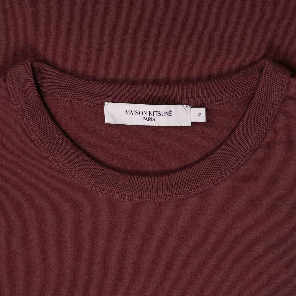Maison Kitsune Chillax Fox Patch Classic T-Shirt - Wine