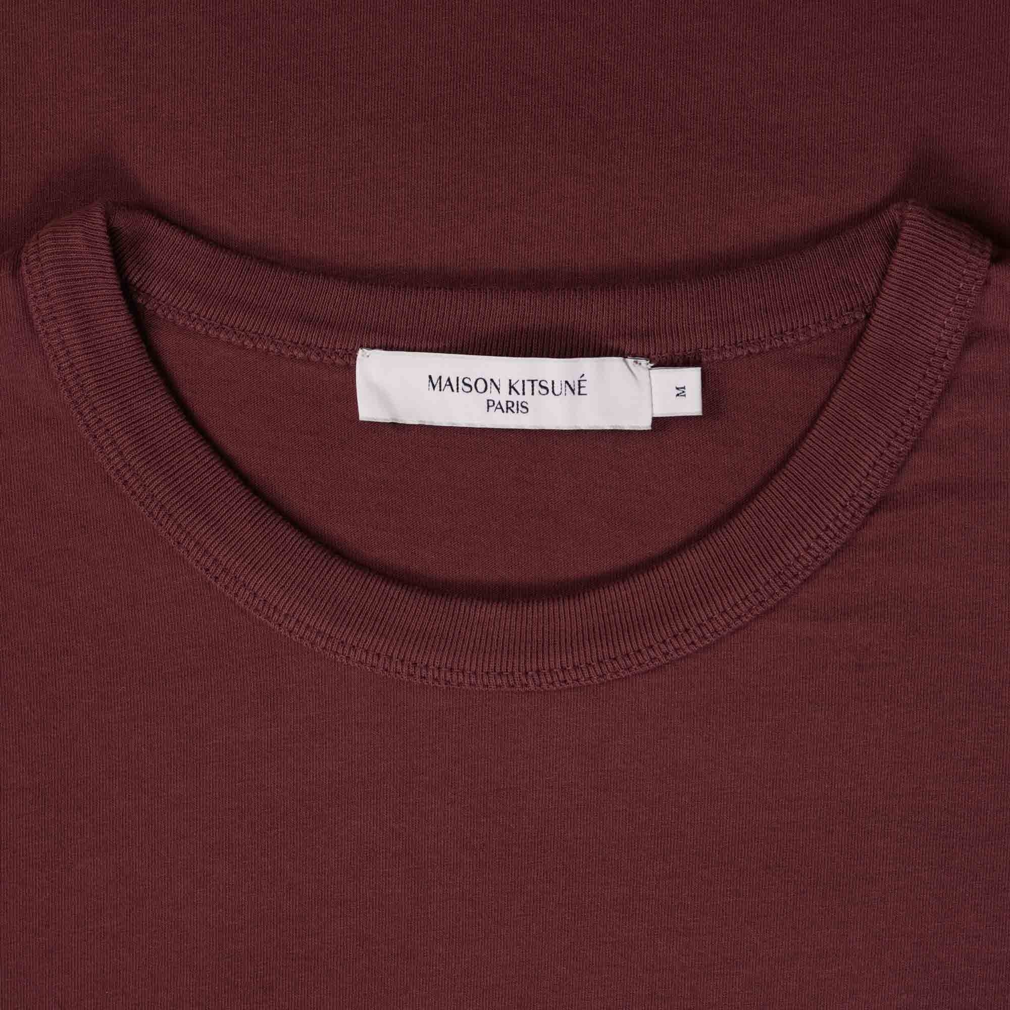 Maison Kitsune Chillax Fox Patch Classic T-Shirt - Wine