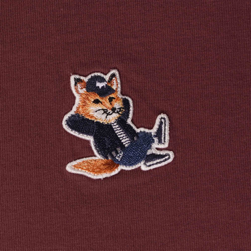 Maison Kitsune Chillax Fox Patch Classic T-Shirt - Wine
