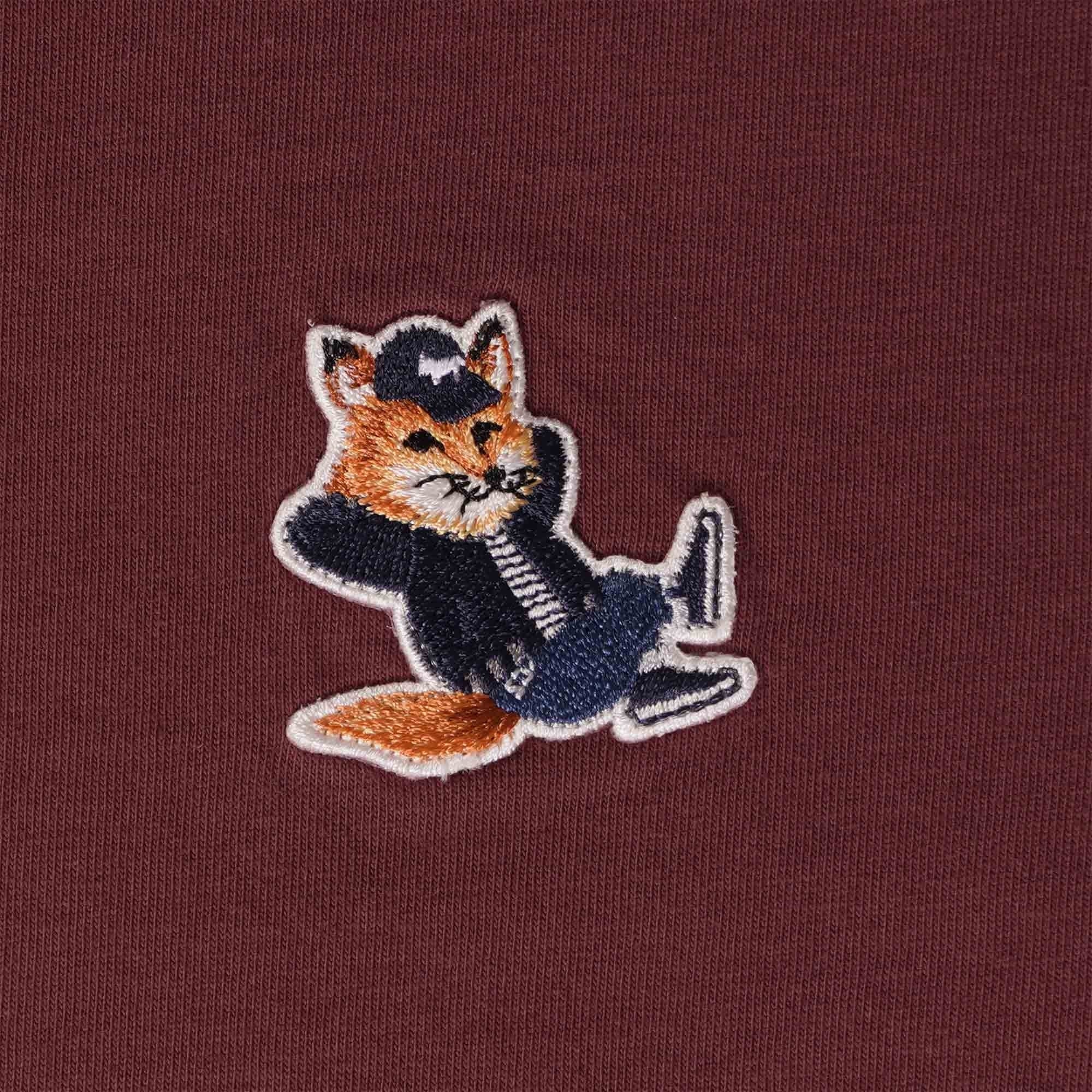 Maison Kitsune Chillax Fox Patch Classic T-Shirt - Wine