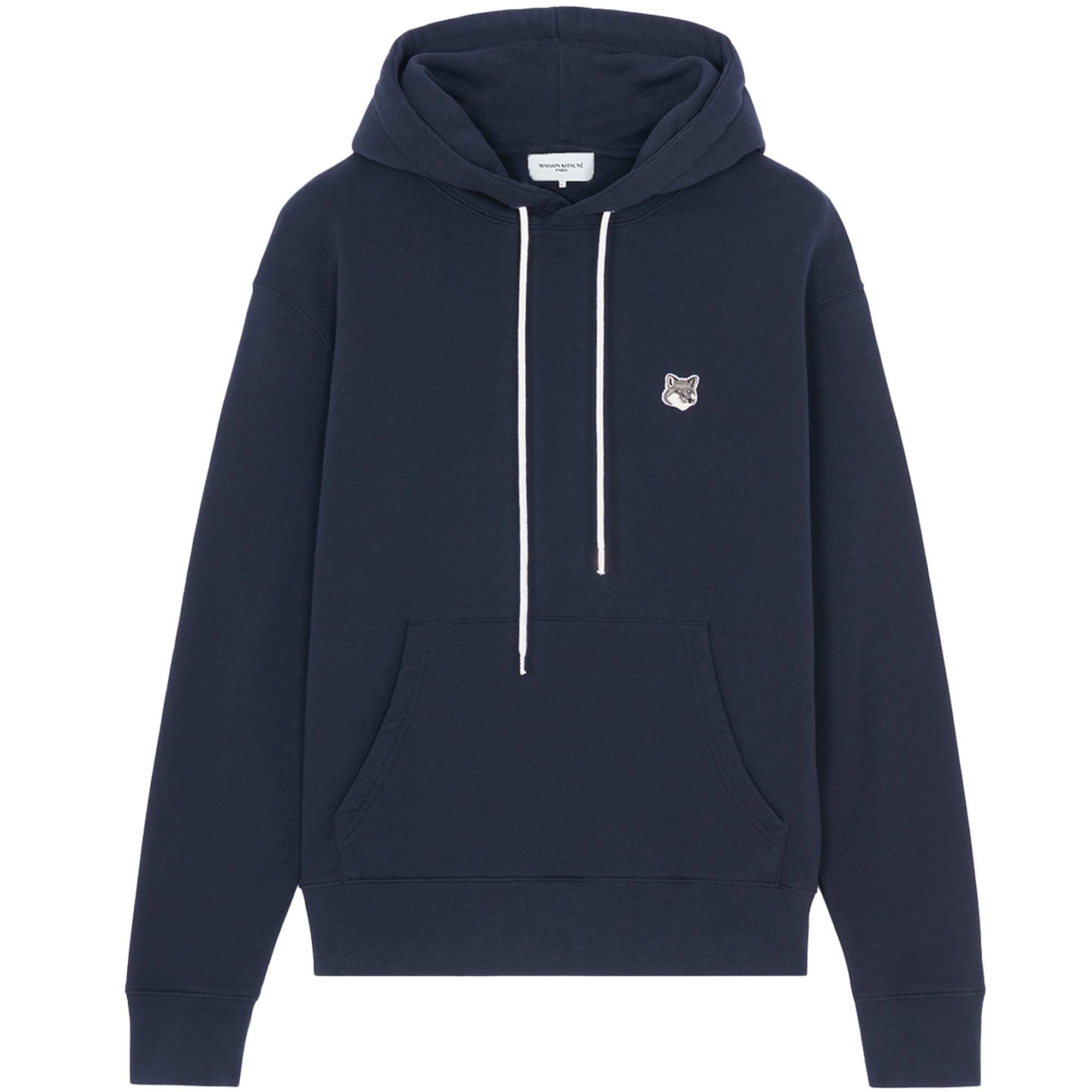 Maison Kitsune Grey Fox Head Patch Classic Hoodie - Navy
