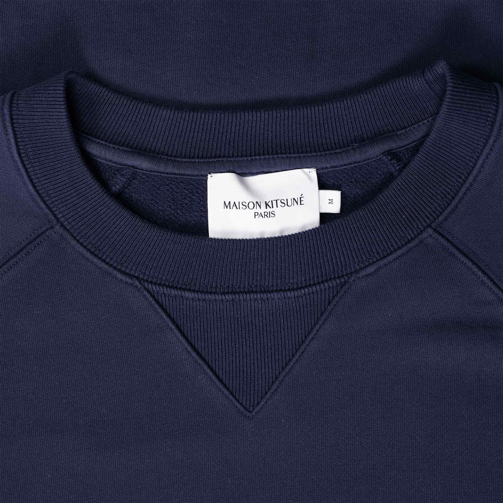 Maison Kitsune Grey Fox Head Patch Classic Sweatshirt - Navy
