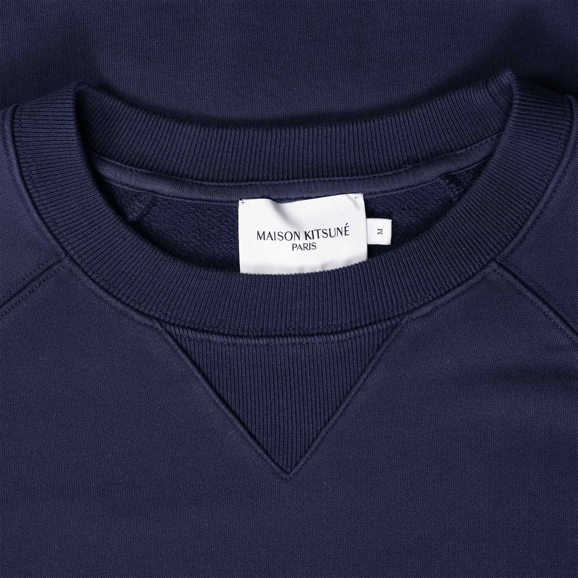 Maison Kitsune Grey Fox Head Patch Classic Sweatshirt - Navy