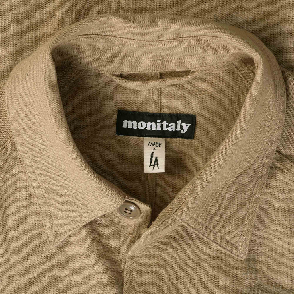 Monitaly Linen Coverall - Khaki
