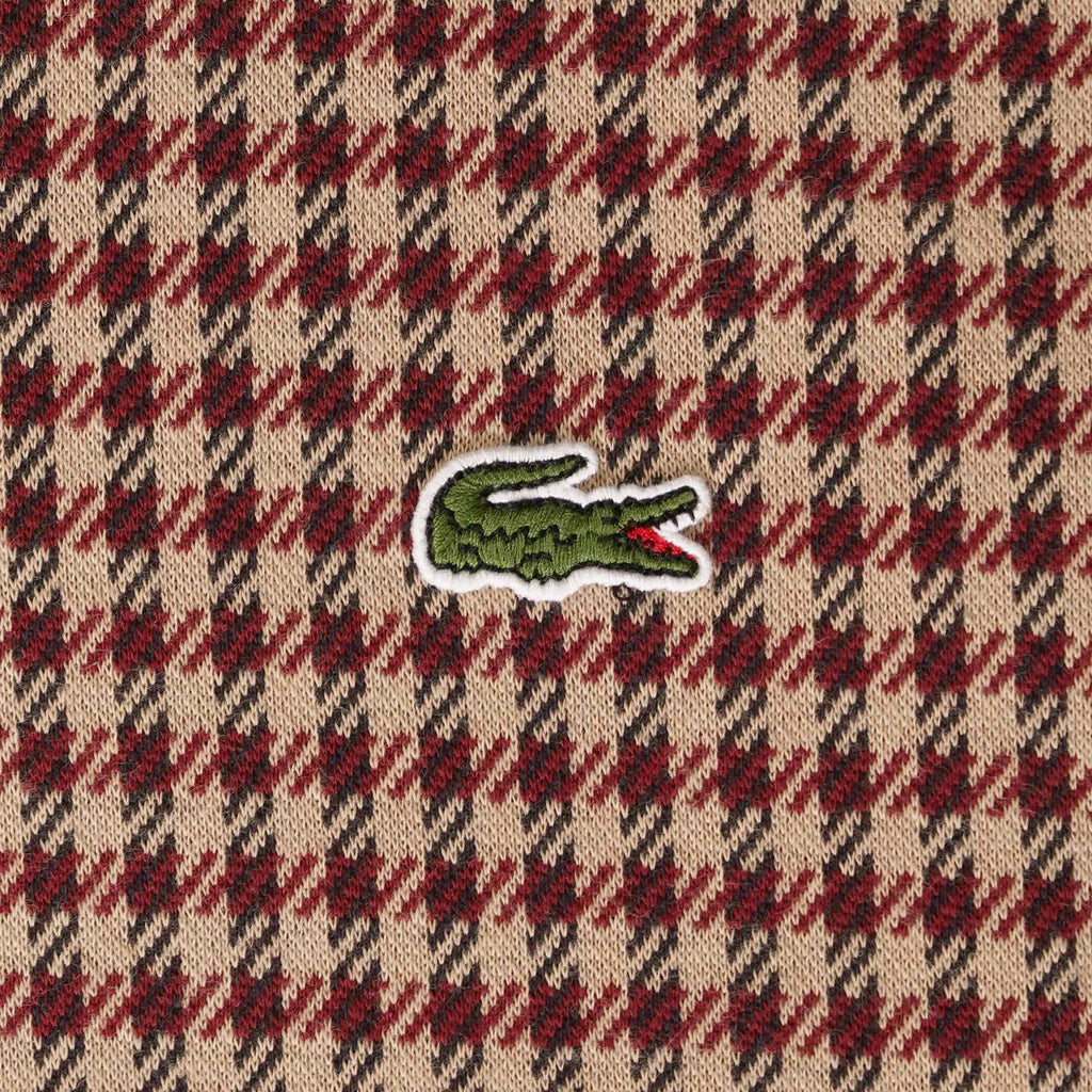 Lacoste Relaxed Fit Tartan Print Polo Shirt - Beige