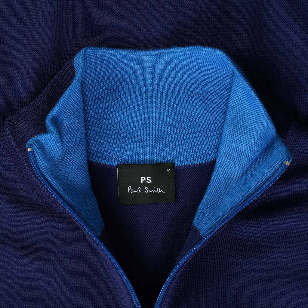 Paul Smith Pullover Half Zip Wool Jumper - Cobalt Blue