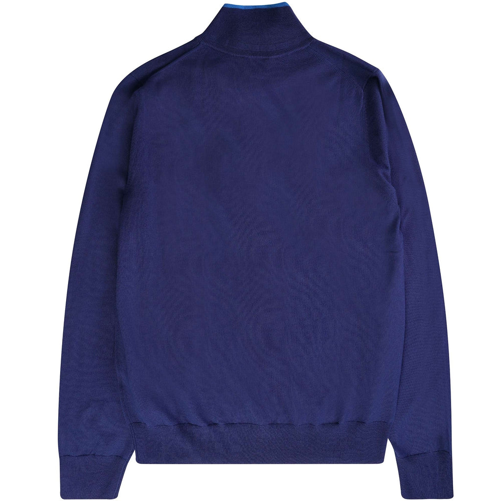 Paul Smith Pullover Half Zip Wool Jumper - Cobalt Blue