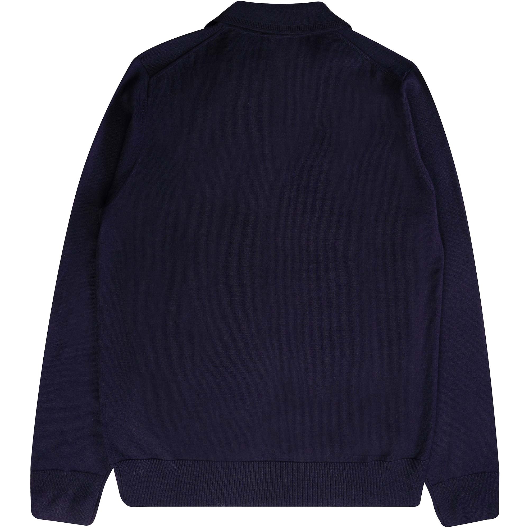 Paul Smith Long Sleeve Merino Wool Polo Shirt - Dark Navy