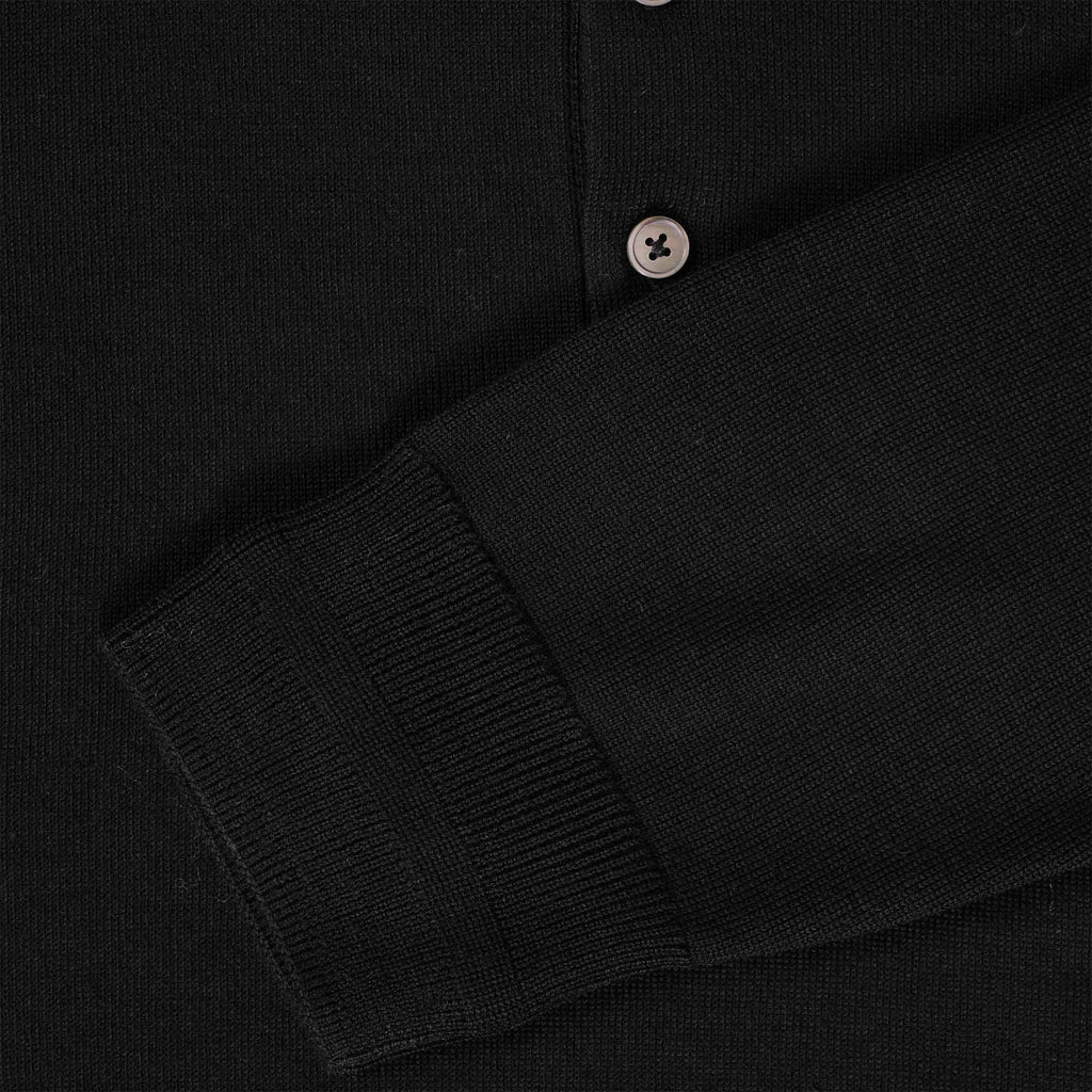 Paul Smith Long Sleeve Merino Wool Polo Shirt - Black